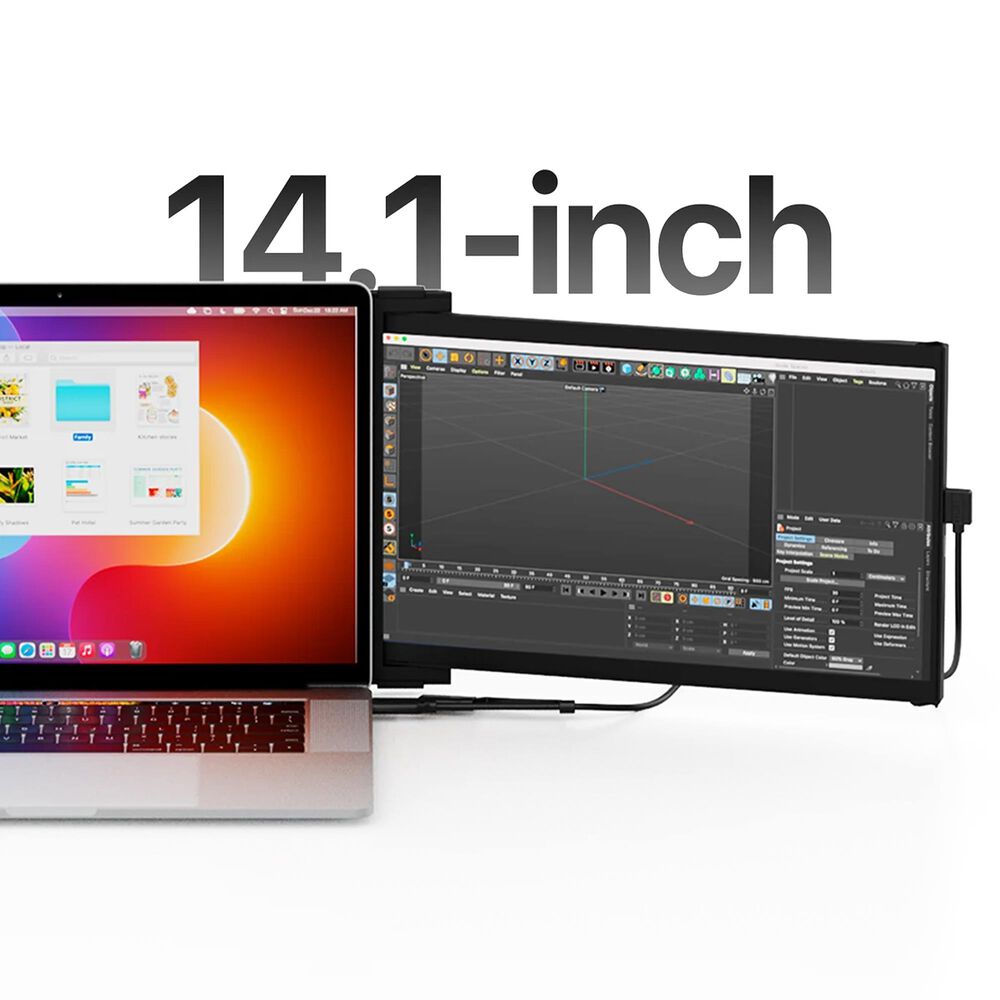 Mobile Pixels 14.1&quot; Duex Max Portable Laptop Monitor in Black, , large