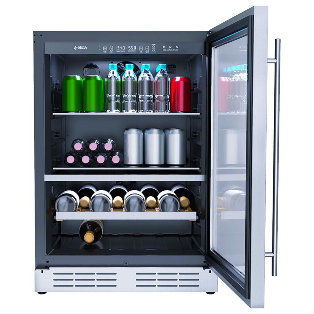 Elica 4.8 Cu. Ft. Glass Door Beverage Center with Door Alarms in Stainless Steel, , large