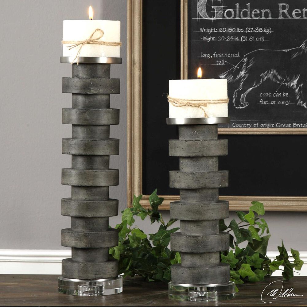 Uttermost Table Top Candleholders in Nickel (Set of 2), , large