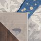 Nourison Aloha 12" x 15" Cool Grey, Blue, White and Ivory Indoor/Outdoor Area Rug, , large