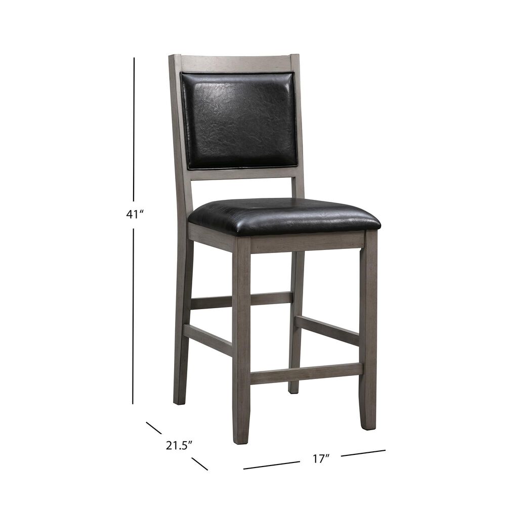Abbyson Walker 5-Piece Square Counter Height Dining Set in Gray , , large