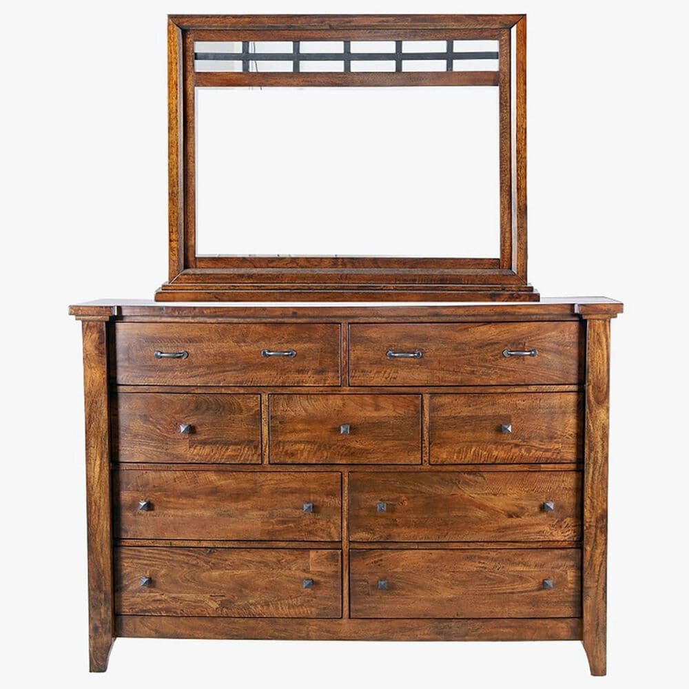 Napa Furniture Design Whistler Retreat 9-Drawer Dresser and Mirror in Dark Mango, , large
