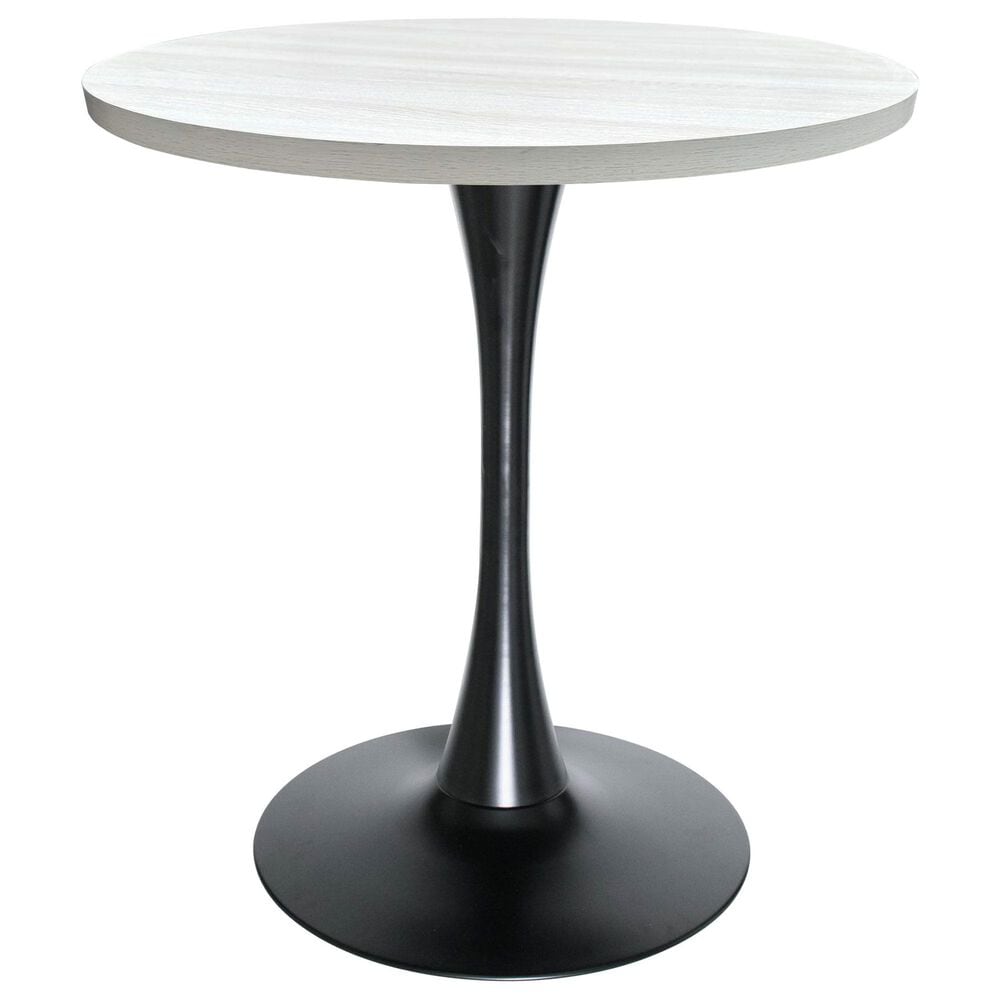 Leisuremod LeisureMod Bristol Dining table, Black Base with 27 Round Light Natural MDF top, , large
