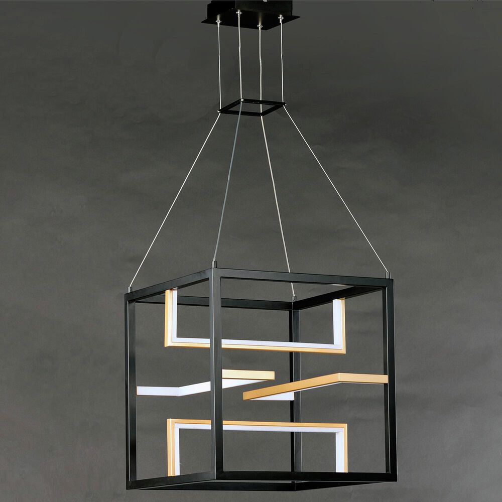 Maxim Lighting Chamber LED Pendant in Black and Gold, , large