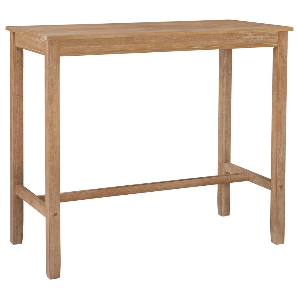 Linon Home Decor Claridge Bar Height Pub Table in Distressed Natural - Table Only, , large