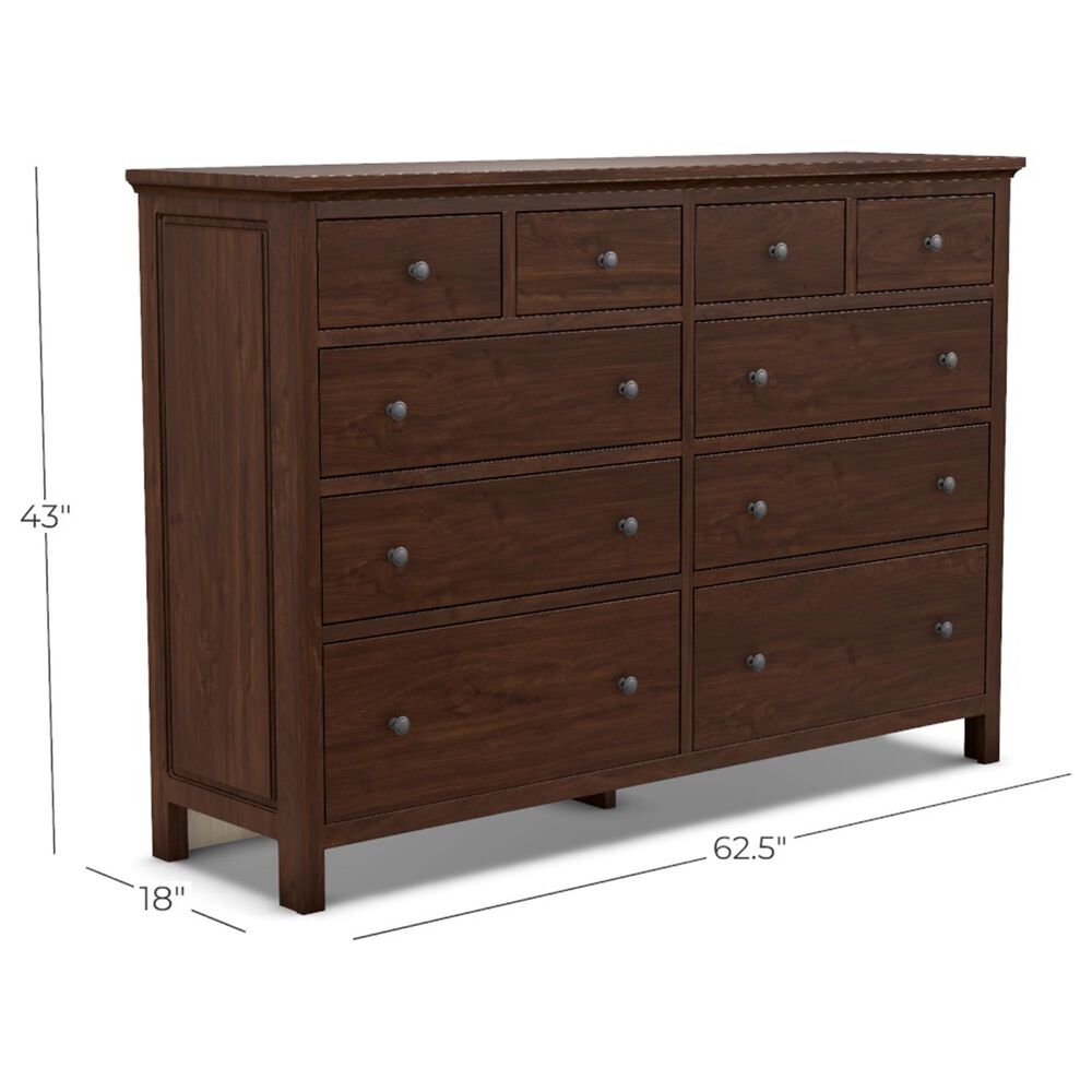 Archbold Furniture Heritage 10 Drawer Dresser Only in Brown Mahogany, , large