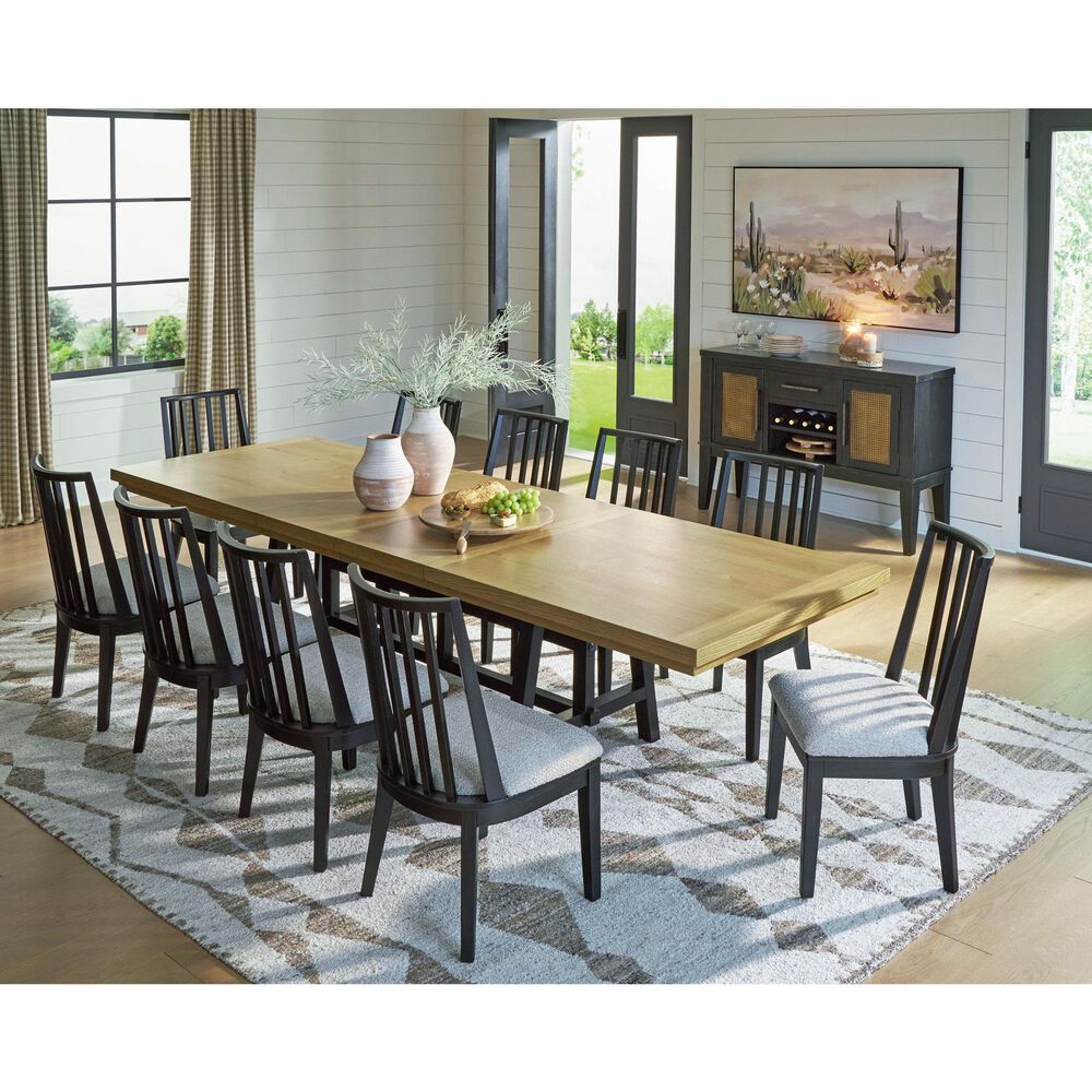 Ashley Galliden Extension Dining Table in Black and Brown - Table Only, , large