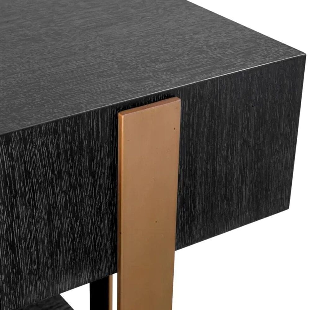 Eichholtz Nerone Console Table in Charcoal Grey and Brushed Brass, , large