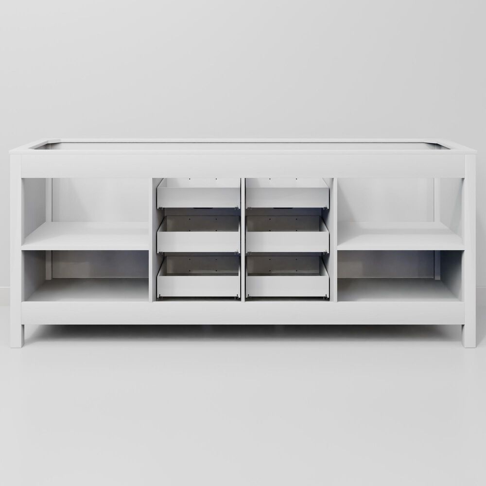 Lexora Home Marsyas 80&quot; Double Bathroom Vanity in White with Grey Quartz Top and Rectangular Sinks, , large