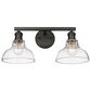 Golden Lighting Carver 2-Light Bath Vanity in Matte Black, , large