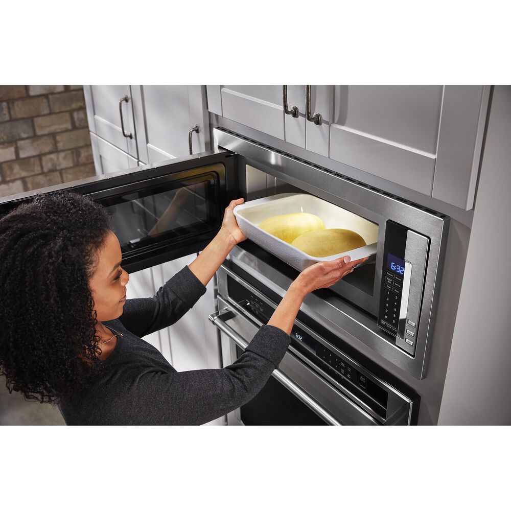 KitchenAid 1.1 Cu. Ft. Built-In Low Profile Microwave with Slim Trim Kit in Stainless Steel, , large
