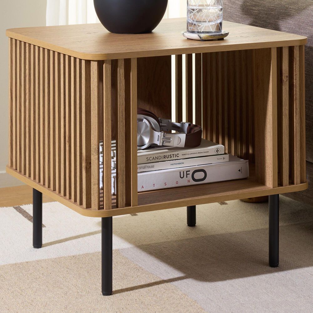 Safavieh Kiyoshi End Table in Oak and Black, , large
