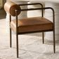 Club Collection By Sunpan Ajani Arm Chair with Tan Cushion in Antique Brass, , large