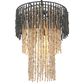 Creative Coop Marin 3-Tier Ombre Beaded Wood Chandelier in Black, , large