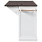 HOMLUX 54.9" Kitchen Island with Drop Leaf in White and Brown, , large
