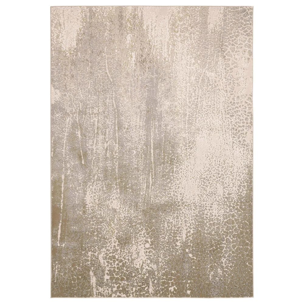 Feizy Aura 3739F 12" x 18" Ivory and Gold Area Rug, , large