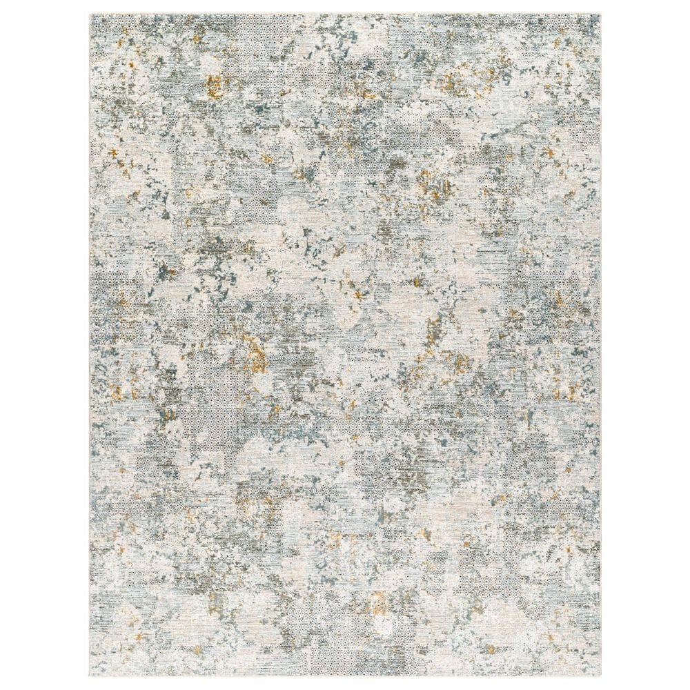 Surya Dresden Dusty Sage, Taupe, Off-White, Deep Teal, Ink Blue, Light Gray and Mustard 2&#39; x 2&#39;11&quot; Area Rug, , large