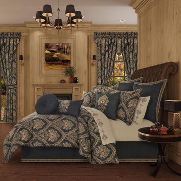 J. Queen New York Michalina 4-Piece Queen Comforter Set in Black, Beige, Gold, Olive, Slate Blue and Red, , large