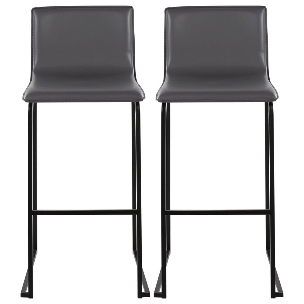 Lumisource Mara Barstool with Grey Cushion in Black &#40;Set of 2&#41;, , large