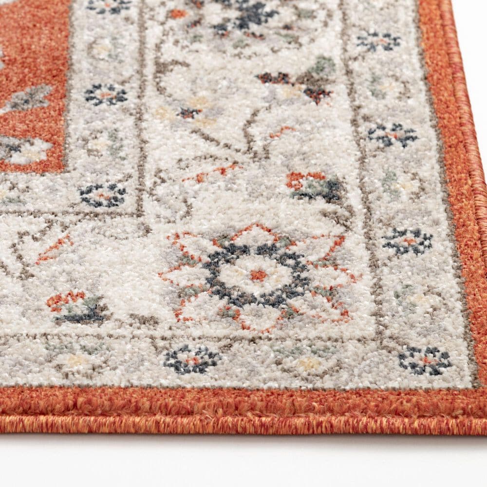 Central Oriental Minerva Maneli Spice and Alabaster 2&#39;3&quot; x 7&#39;7&quot; Runner, , large