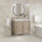 James Martin Vanities Lorelai 36" Single Vanity in Whitewashed Oak with 3 cm Arctic Fall Solid Surface Top, , large