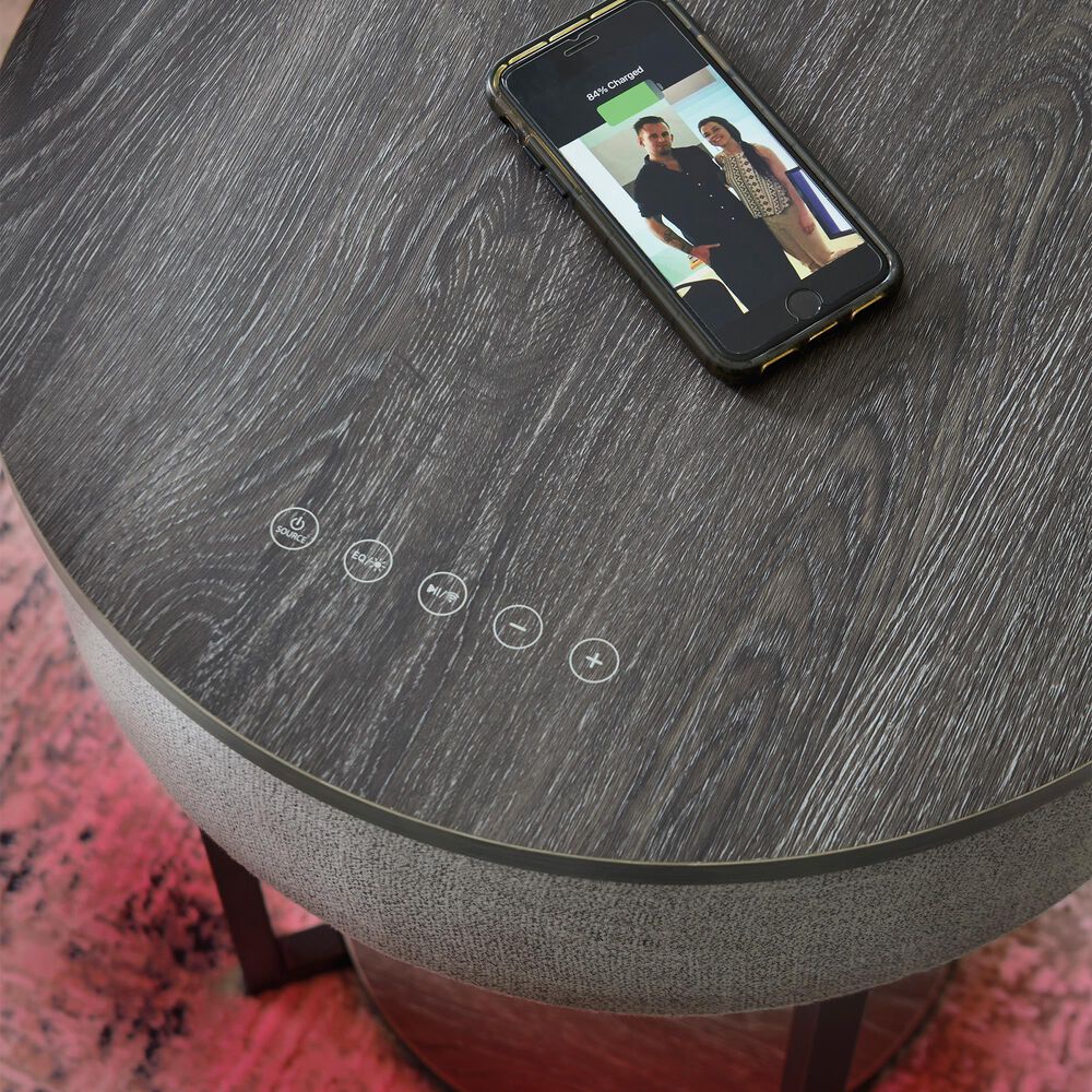 Ashley Sethlen Accent Table with Speaker in Gray and Black, , large