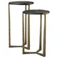 Mercana Atticus 2-Piece Nesting Accent Table Set in Antiqued Gold and Black, , large