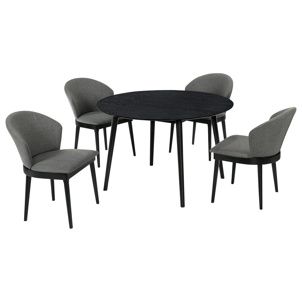 Blue River Arcadia and Juno 5-Piece 48" Dining Set with Charcoal Cushion in Black, , large