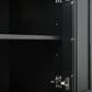 HOMLUX 54" Mobile Kitchen Island with Glass Door Storage in Walnut and Black, , large