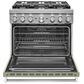 KitchenAid 5.1 Cu. Ft. Freestanding Dual Fuel Range with True Convection in Avocado Cream, , large