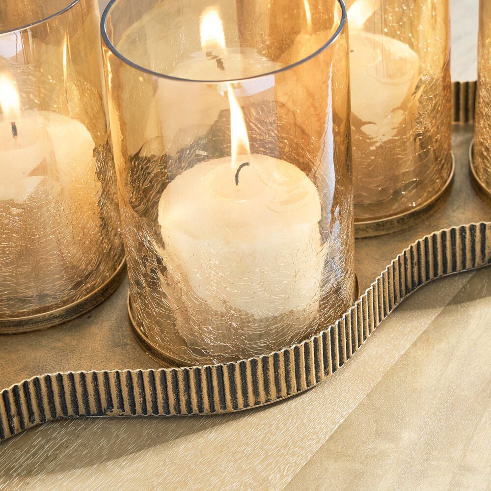 Ashley Evereton 6-Piece Candle Holder Set in Antique Gold, , large