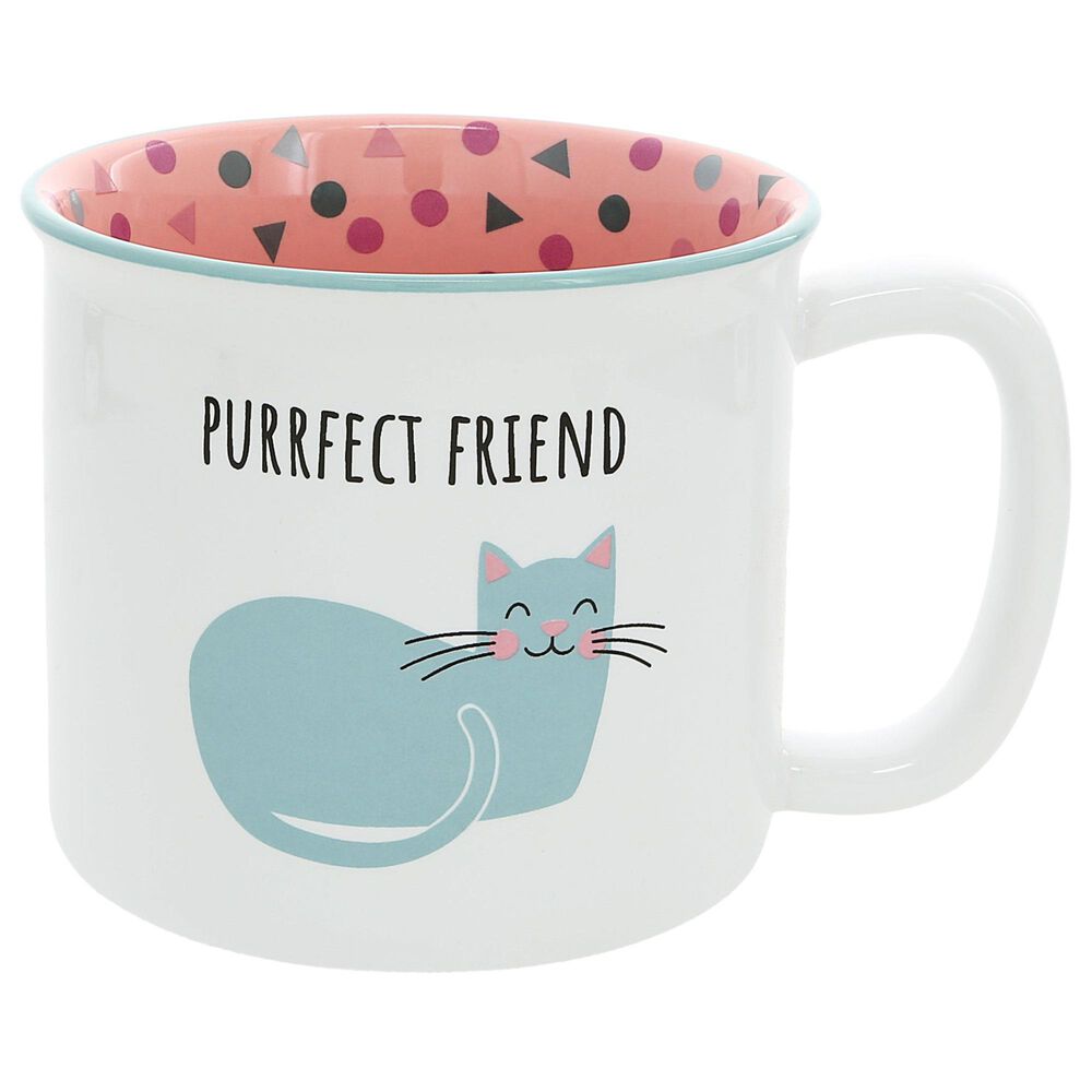 Pavilion Purrfect 18 Oz Mug in White, Blue and Pink, , large
