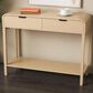 Maple and Jade 2-Drawer Console Table with Black Handles in Beige, , large