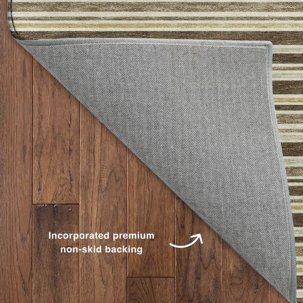 Dalyn Rug Company Soft Essentials Striped Chocolate 3' x 5' Indoor/Outdoor Area Rug, , large