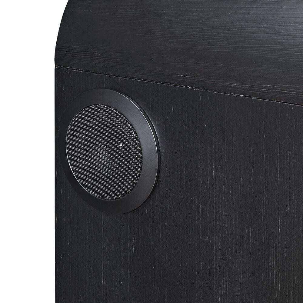Modern Market Becket Wood and Faux Stone Nightstand with Speakers LED Lights and Refrigerator, , large