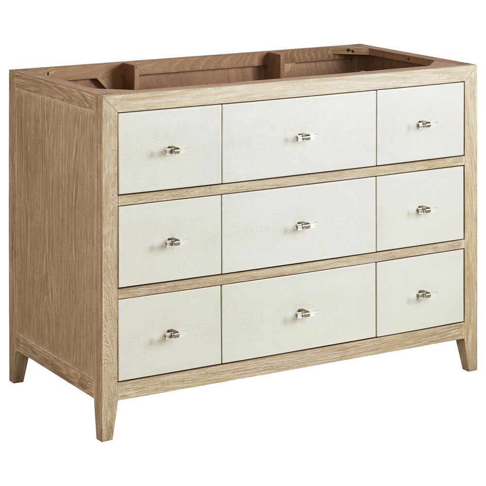 James Martin Vanities Celeste 48&quot; Single Vanity in Sun-washed Oak with Embossed Shagreen and with 3 cm Arctic Fall Solid Surface Top, , large