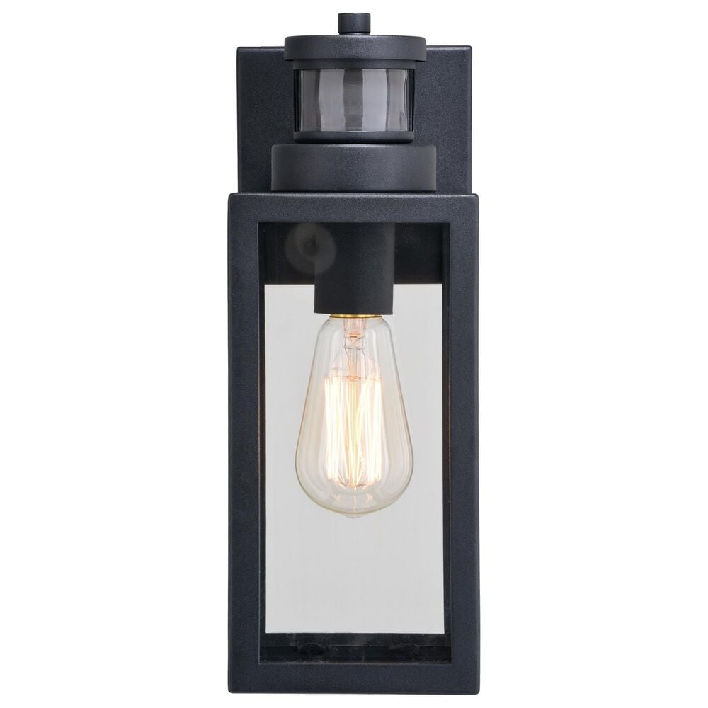 Vaxcel Lombard 4.75" 1-Light Outdoor Motion Sensor Wall Lantern in Textured Black, , large