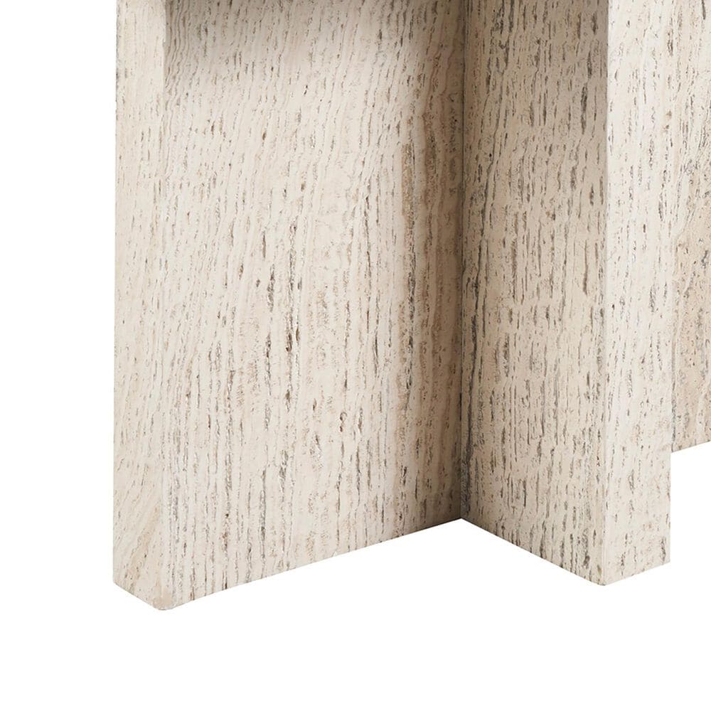 Furniture Worldwide Daxton Console Table in White Travertine, , large