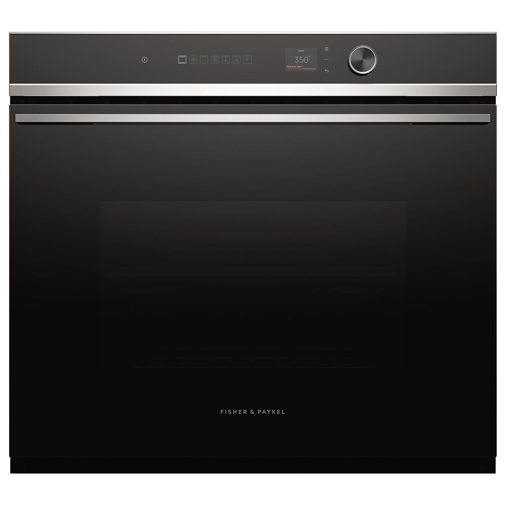Fisher & Paykel Series 7 30" Contemporary Single Electric Wall Oven with 17 Functions in Stainless Steel and Black, , large