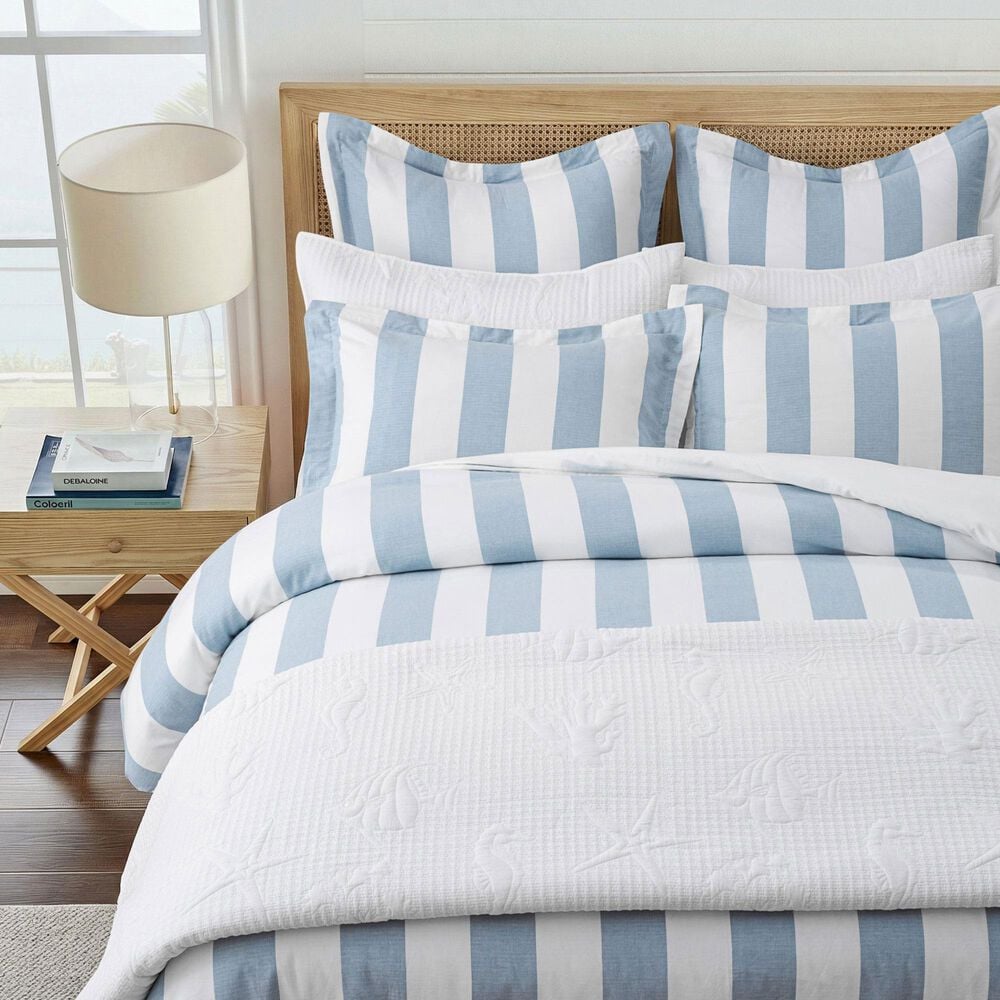 Levtex Cabana Woven 3-Piece King Comforter Set in Coastal Blue and Crisp White, , large