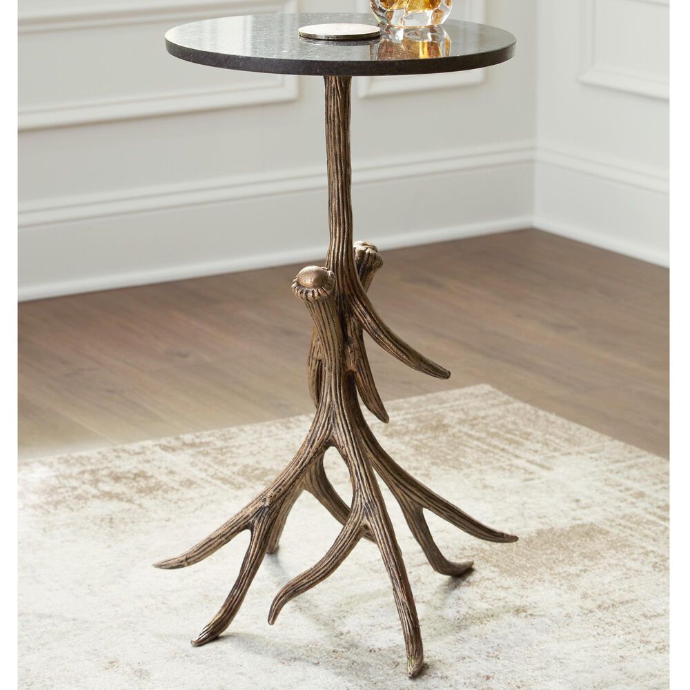 Ashley Lemkins Accent Table in Antique Gold and Black, , large