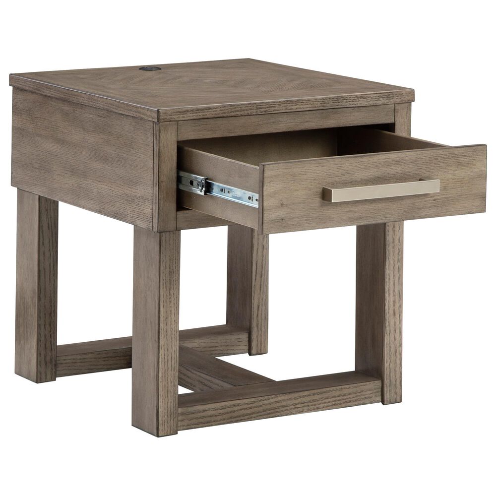 Ashley Loyaska End Table in Grayish Brown and White, , large