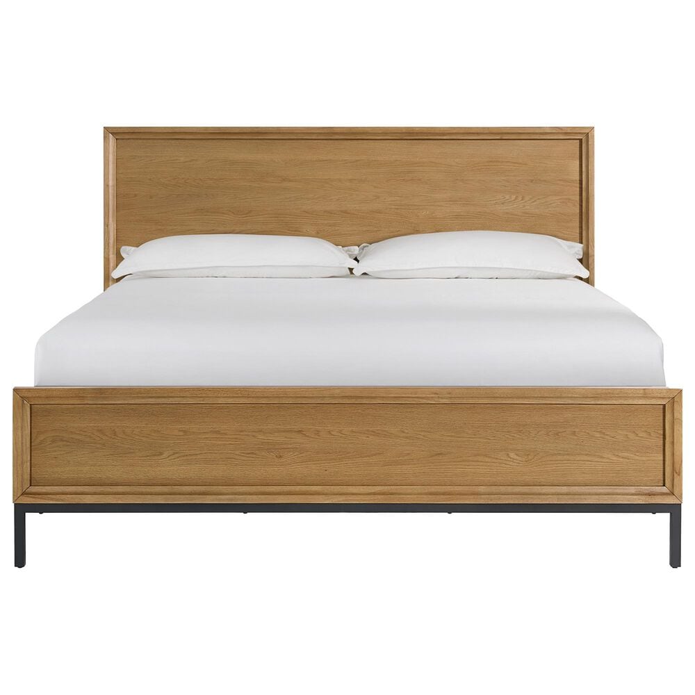 Hawthorne Furniture Newport King Panel Bed in Natural Oak and Matte Black, , large