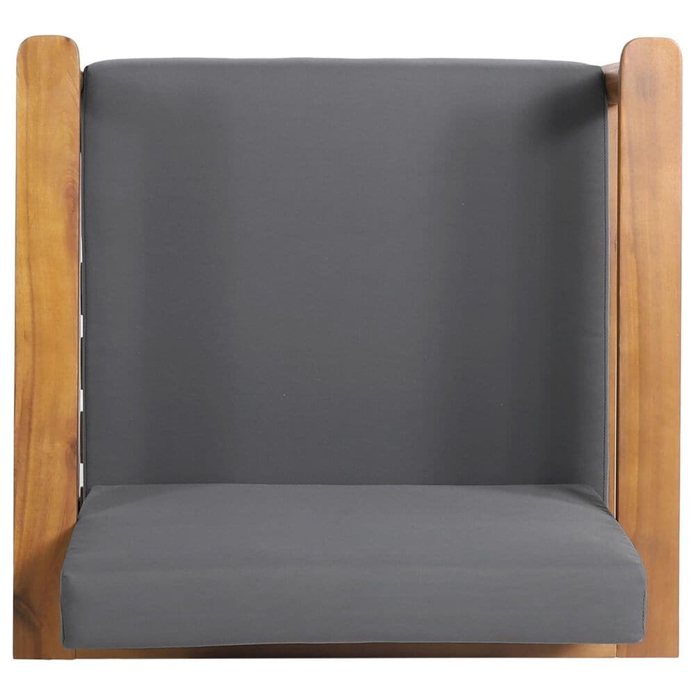 Hearth and Haven Gavin Outdoor Armchair with Cushions in Dark Gray, , large