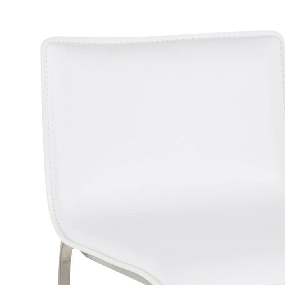 Lumisource Mara Counter Stool with White Cushion in Stainless Steel &#40;Set of 2&#41;, , large