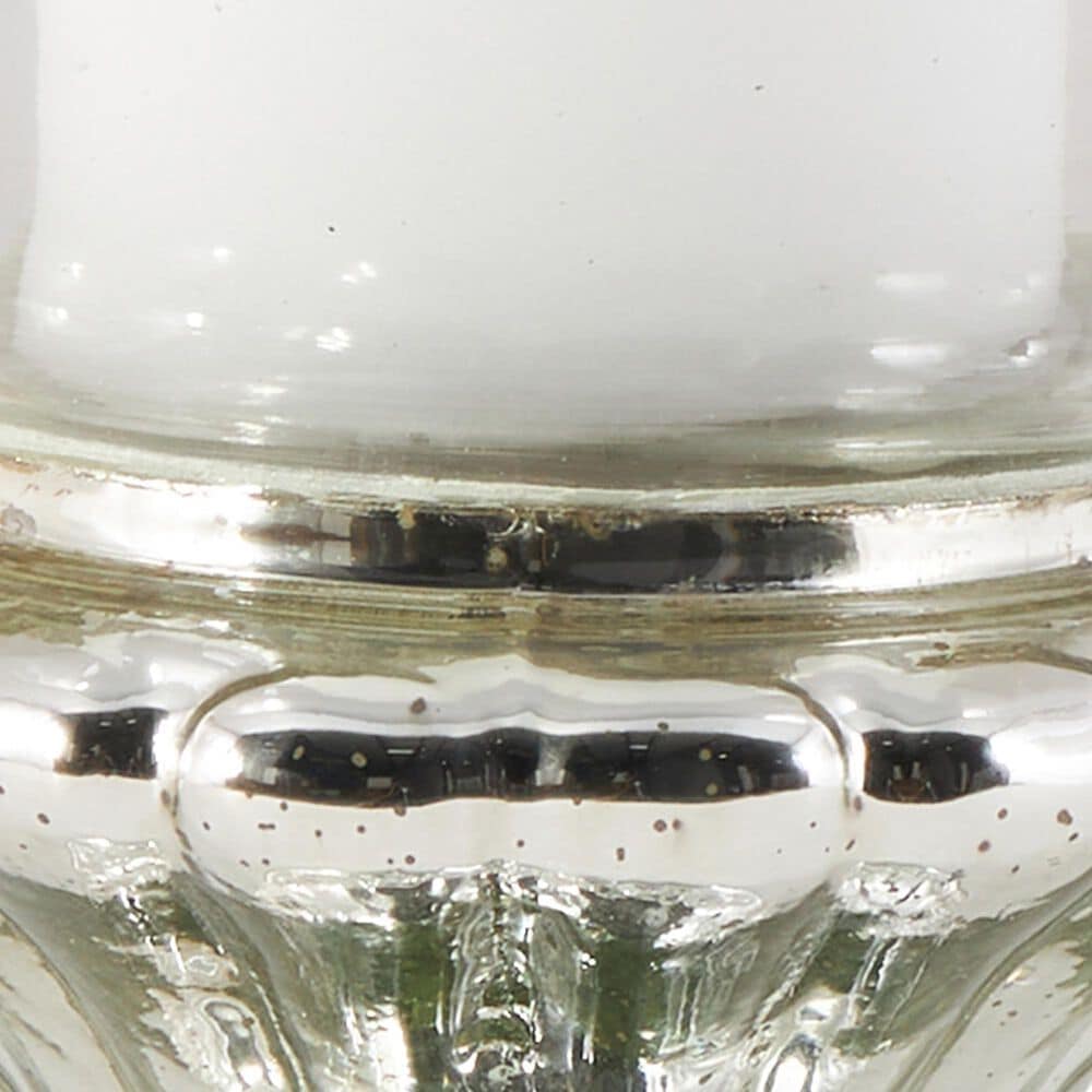 Maple and Jade Handmade Turned Style Pillar Room Hurricane Lamp in Silver, , large