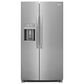 Frigidaire Gallery 3 Piece Kitchen Package with 25.6 Cu. Ft. 36" Standard Depth Side-by-Side Refrigerator, 30" Front Control Electric Range with Total Convection, & 24" Built-In Pocket Handle Dishwasher with CleanBoost in Stainless Steel, , large
