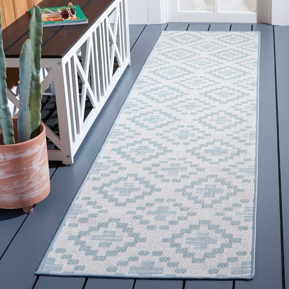 Safavieh Martha Stewart Cyprus Southwestern 2&#39;2&quot; x 9&#39; Ivory and Grey Runner, , large