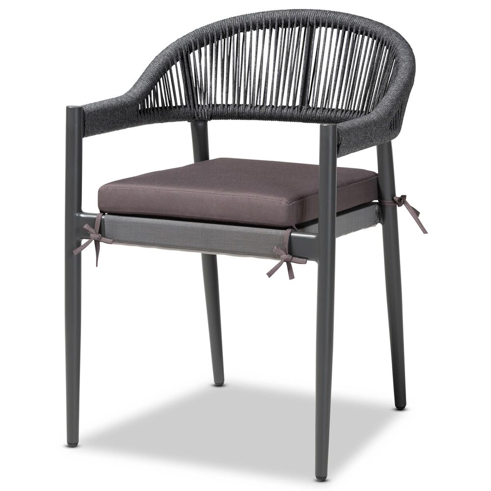 Baxton Studio Wendell Patio Dining Chair in Grey, , large