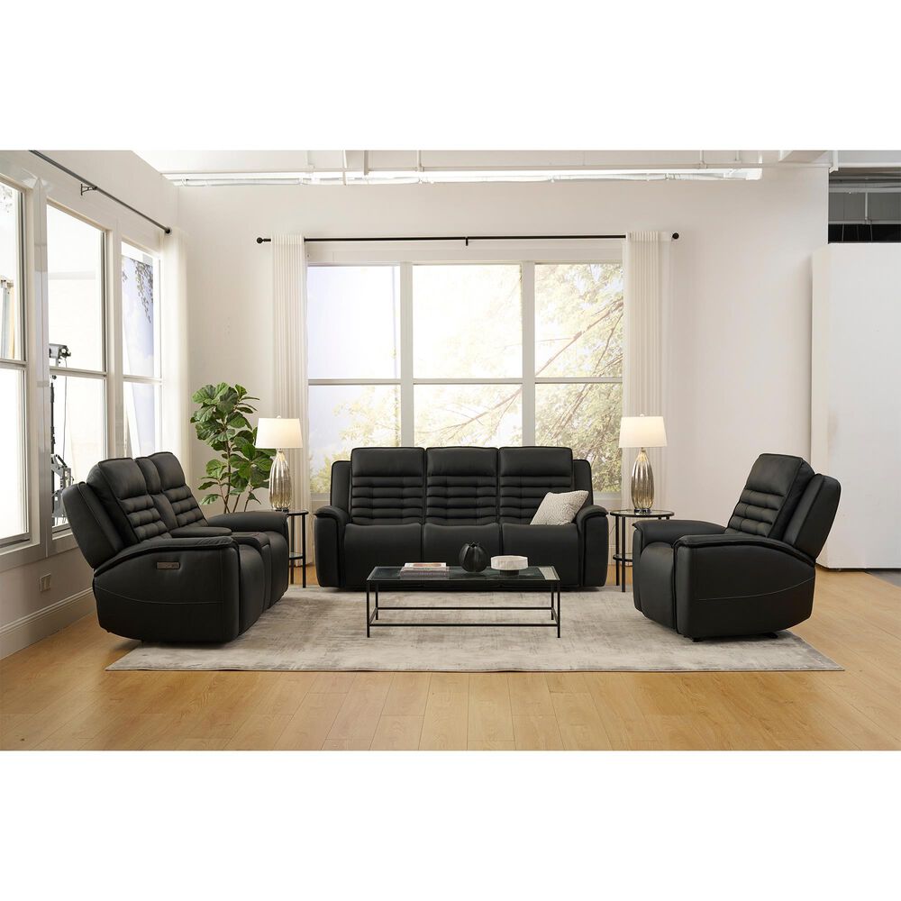 Interlochen High End Power Reclining Sofa with Power Headrest in Jet Black, , large